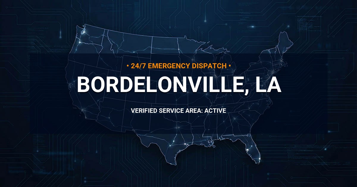 Emergency Plumbing Dispatch Map for Plumbing Services: Bordelonville, LA