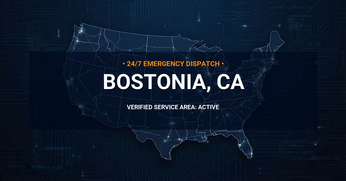 Emergency Plumbing Dispatch Map for Plumbing Services: Bostonia, CA