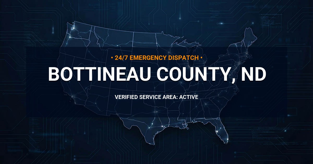 Emergency Plumbing Dispatch Map for Bottineau County Plumbing Logistics