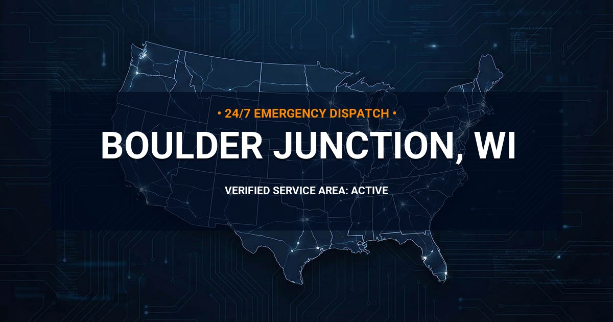 Emergency Plumbing Dispatch Map for Plumbing Services: Boulder Junction, WI