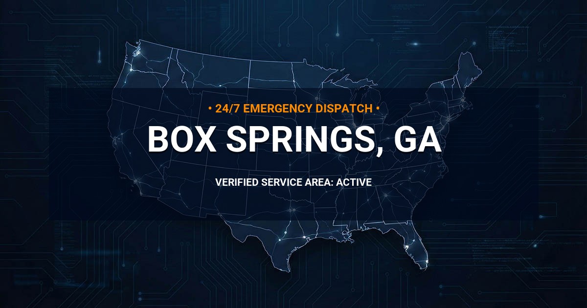 Emergency Plumbing Dispatch Map for Plumbing Services: Box Springs, GA