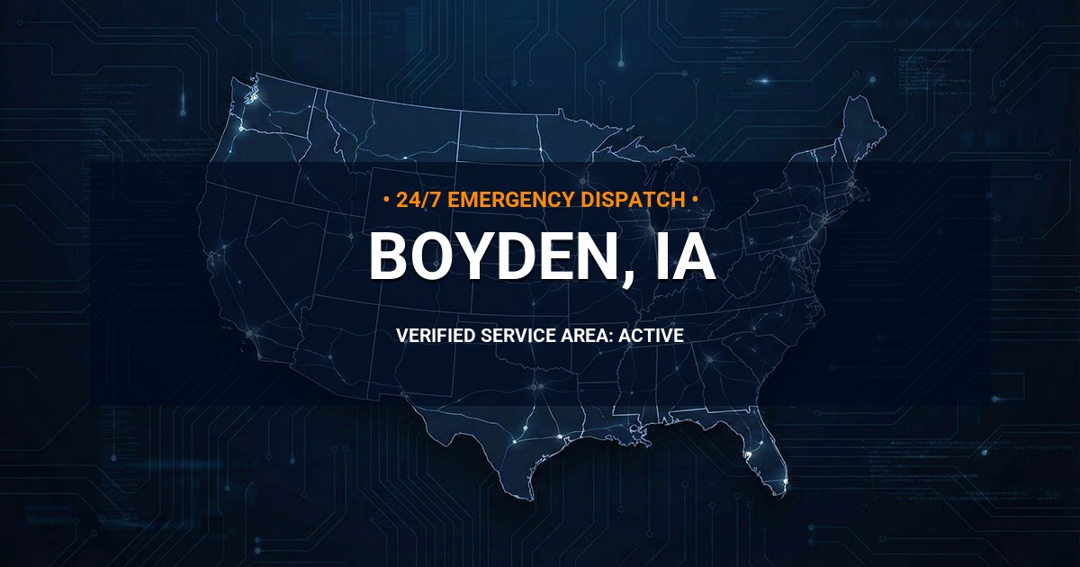 Emergency Plumbing Dispatch Map for Plumbing Services: Boyden, IA