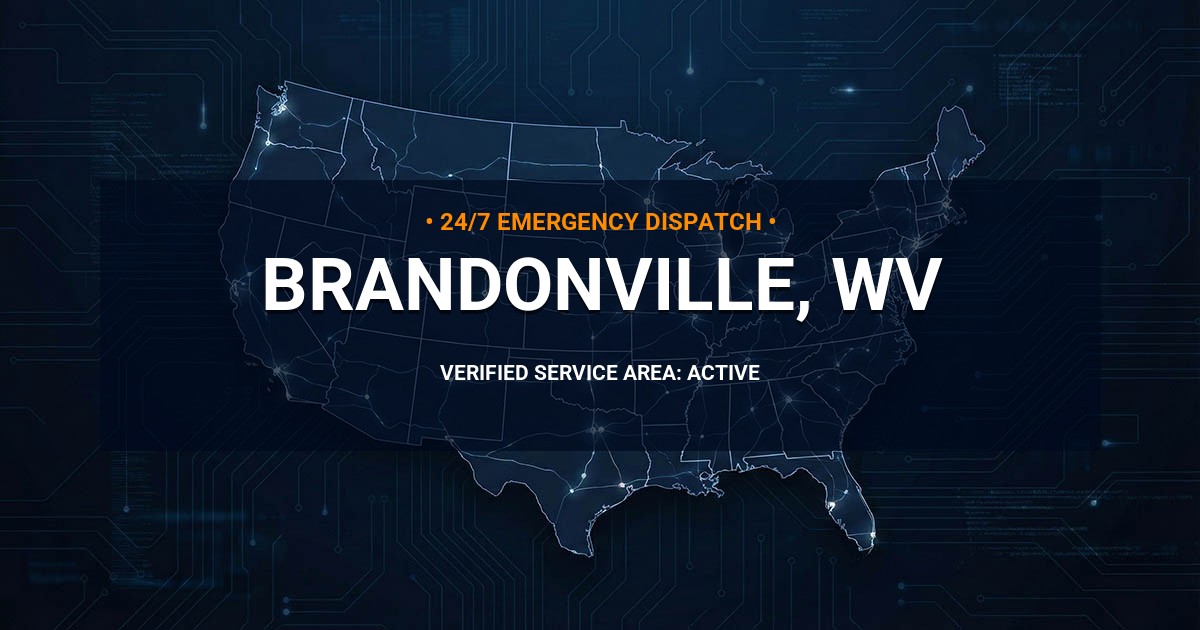 Emergency Plumbing Dispatch Map for Plumbing Services: Brandonville, WV