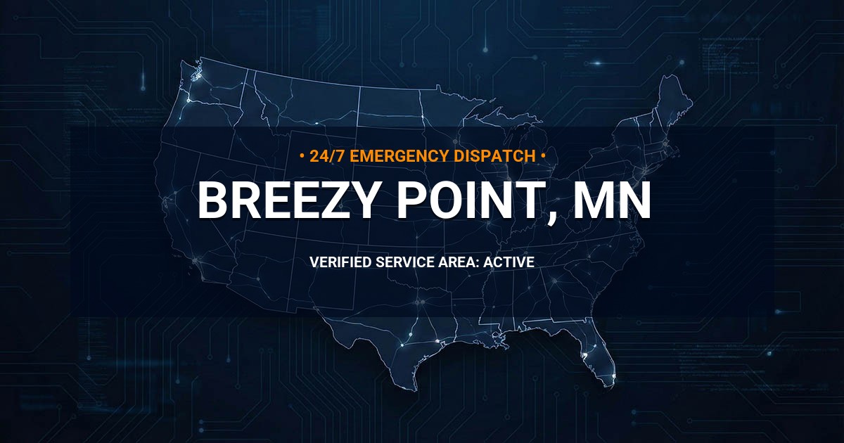 Emergency Plumbing Dispatch Map for Plumbing Services: Breezy Point, MN