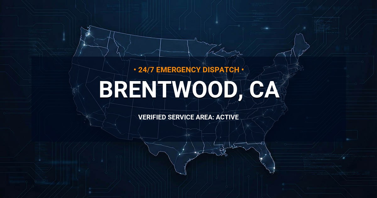 Emergency Plumbing Dispatch Map for Plumbing Services: Brentwood, CA
