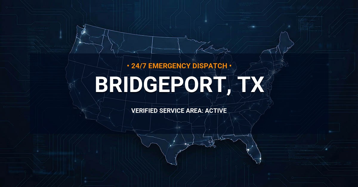 Emergency Plumbing Dispatch Map for Plumbing Services: Bridgeport, TX