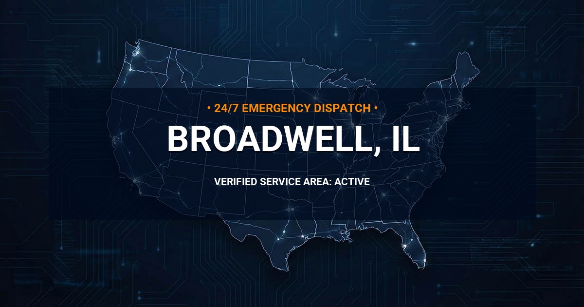 Emergency Plumbing Dispatch Map for Plumbing Services: Broadwell, IL