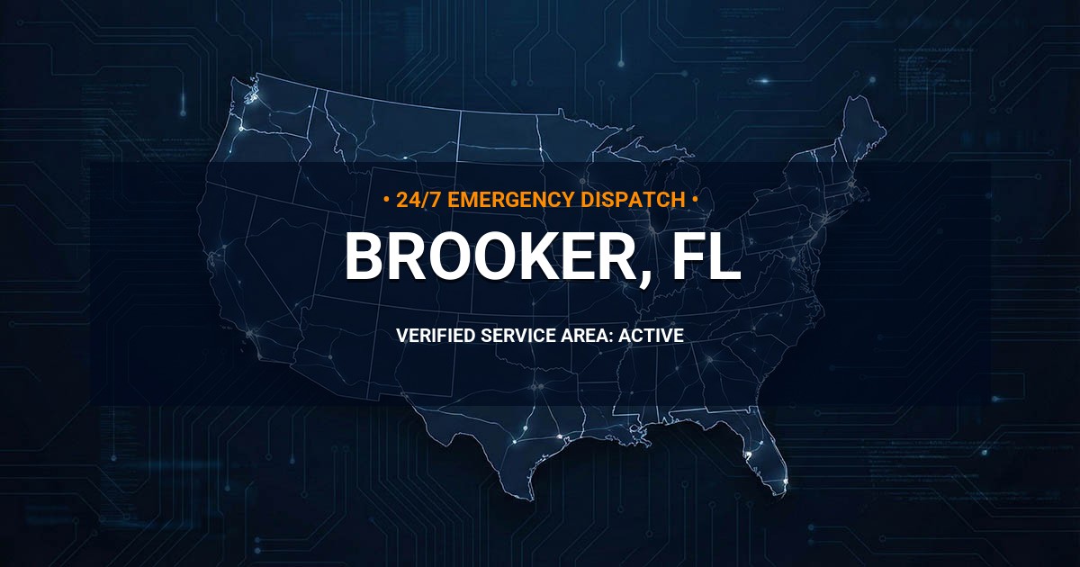 Emergency Plumbing Dispatch Map for Plumbing Services: Brooker, FL