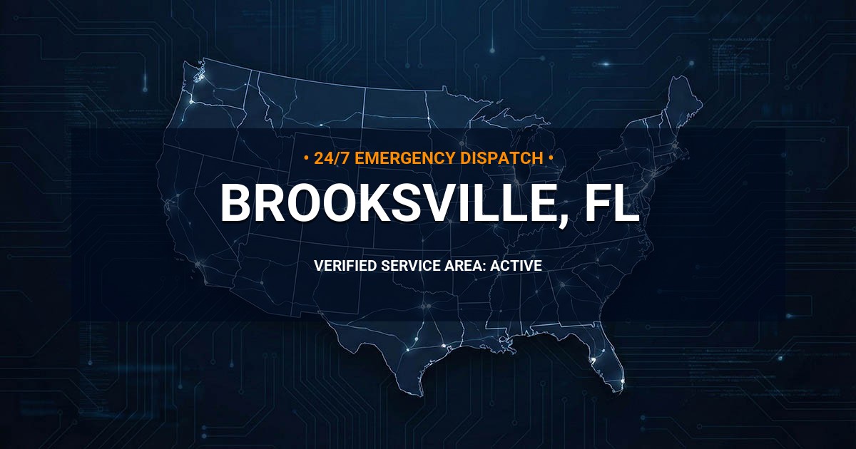 Emergency Plumbing Dispatch Map for Plumbing Services: Brooksville, FL