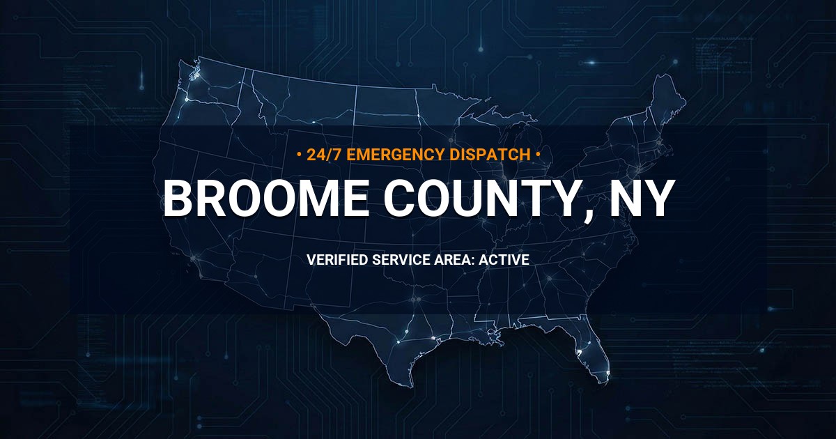 Emergency Plumbing Dispatch Map for Broome County Plumbing Logistics