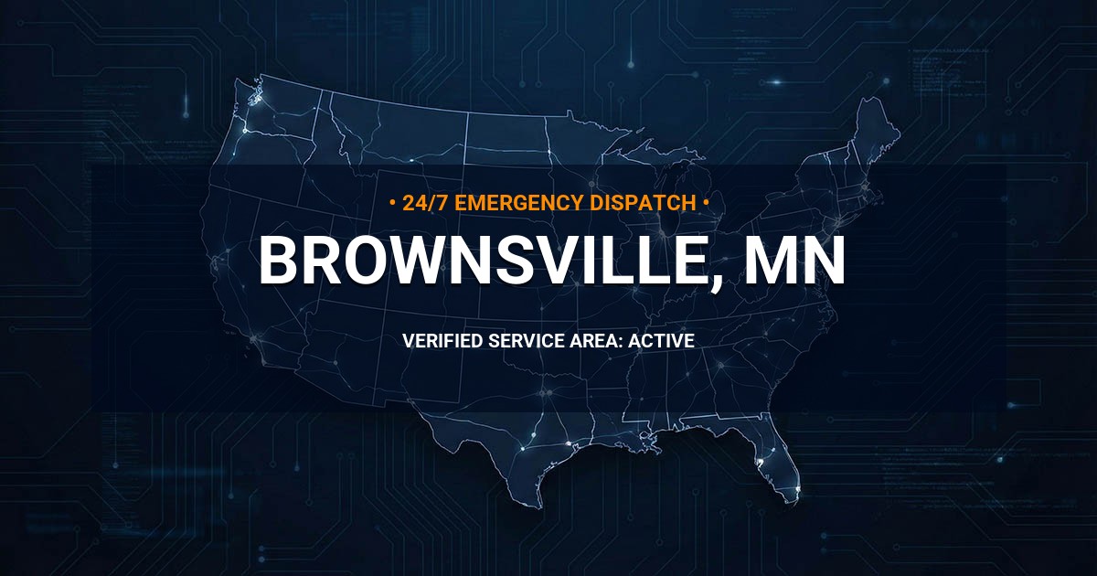 Emergency Plumbing Dispatch Map for Plumbing Services: Brownsville, MN