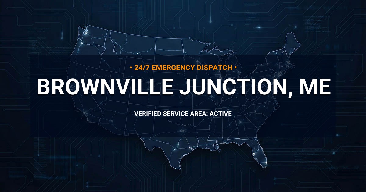 Emergency Plumbing Dispatch Map for Plumbing Services: Brownville Junction, ME