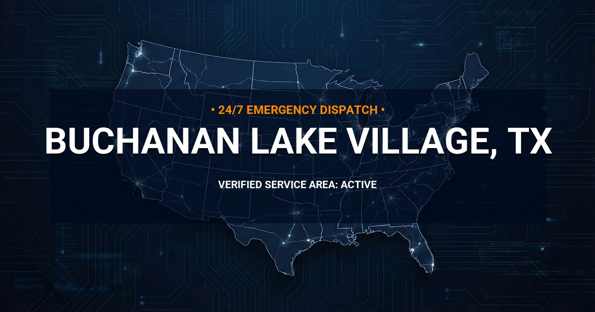Emergency Plumbing Dispatch Map for Plumbing Services: Buchanan Lake Village, TX