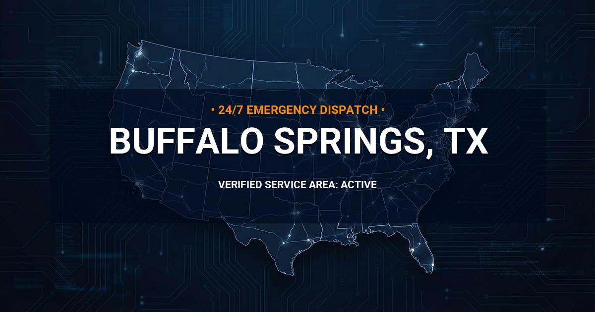 Emergency Plumbing Dispatch Map for Plumbing Services: Buffalo Springs, TX