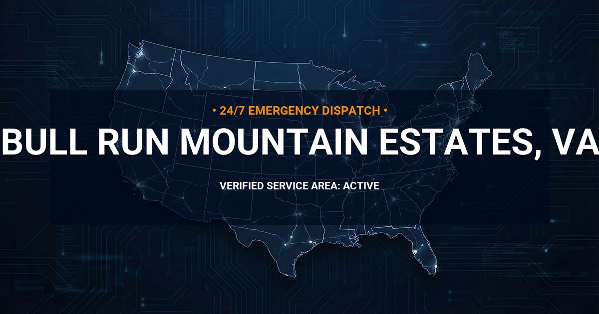 Emergency Plumbing Dispatch Map for Plumbing Services: Bull Run Mountain Estates, VA