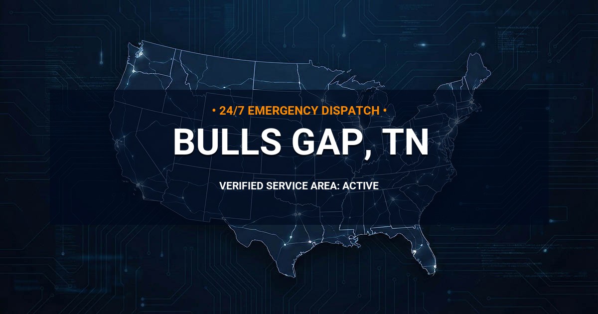 Emergency Plumbing Dispatch Map for Plumbing Services: Bulls Gap, TN
