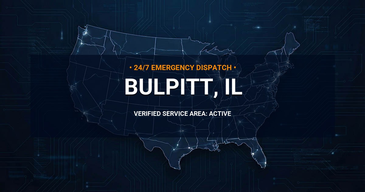 Emergency Plumbing Dispatch Map for Plumbing Services: Bulpitt, IL
