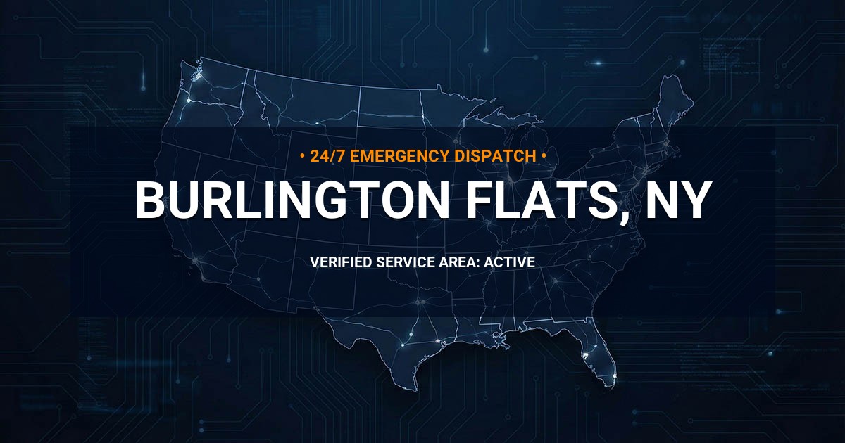 Emergency Plumbing Dispatch Map for Plumbing Services: Burlington Flats, NY