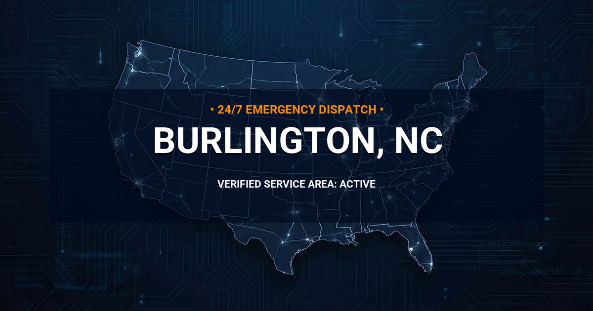 Emergency Plumbing Dispatch Map for Plumbing Services: Burlington, NC