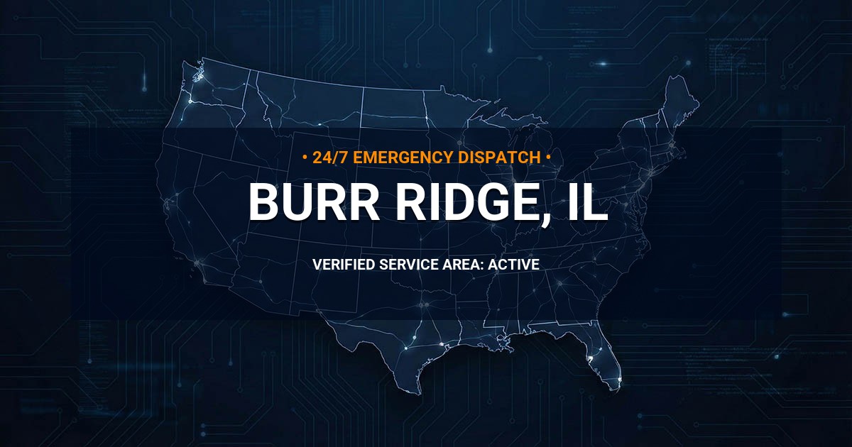 Emergency Plumbing Dispatch Map for Plumbing Services: Burr Ridge, IL