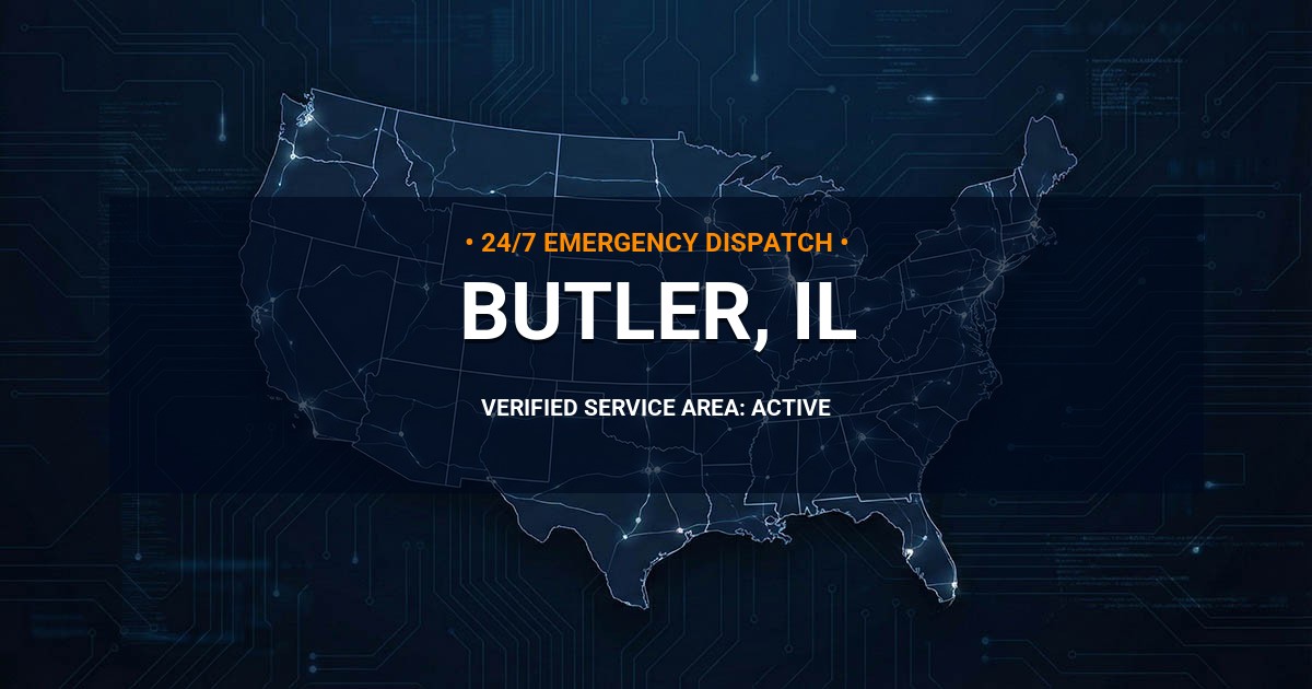 Emergency Plumbing Dispatch Map for Plumbing Services: Butler, IL