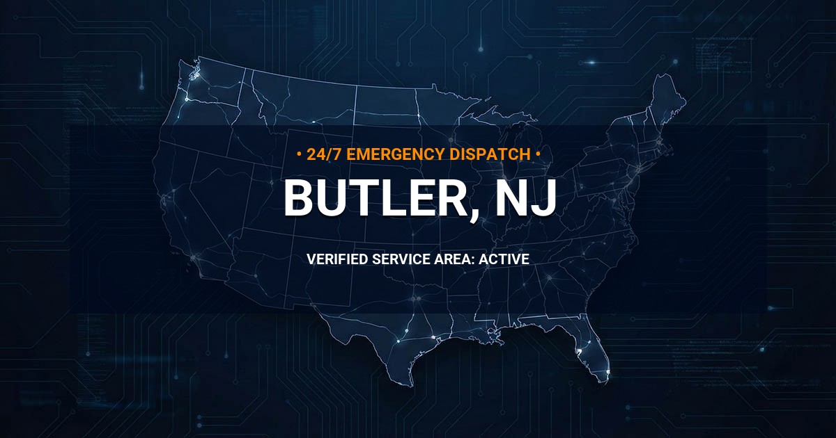 Emergency Plumbing Dispatch Map for Plumbing Services: Butler, NJ