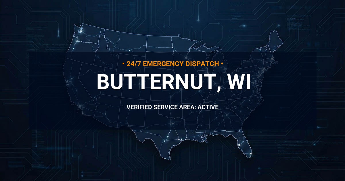 Emergency Plumbing Dispatch Map for Plumbing Services: Butternut, WI