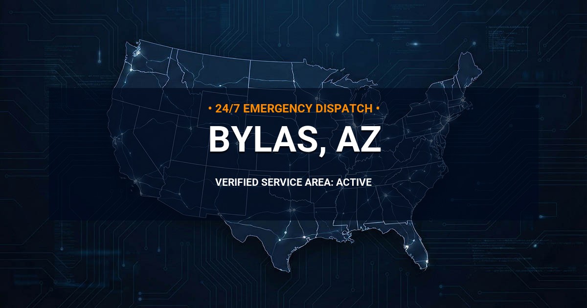 Emergency Plumbing Dispatch Map for Plumbing Services: Bylas, AZ