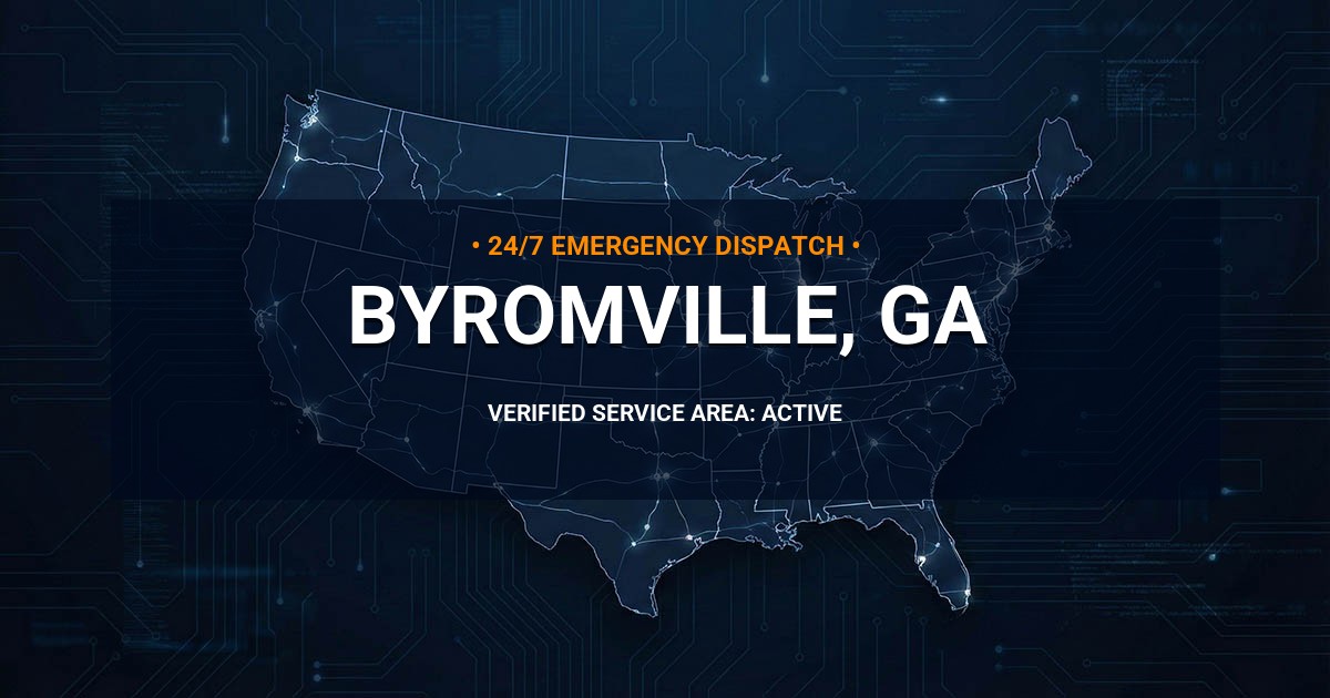 Emergency Plumbing Dispatch Map for Plumbing Services: Byromville, GA