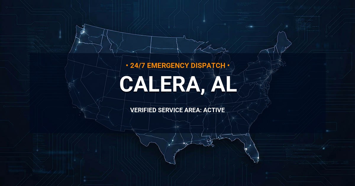 Emergency Plumbing Dispatch Map for Plumbing Services: Calera, AL
