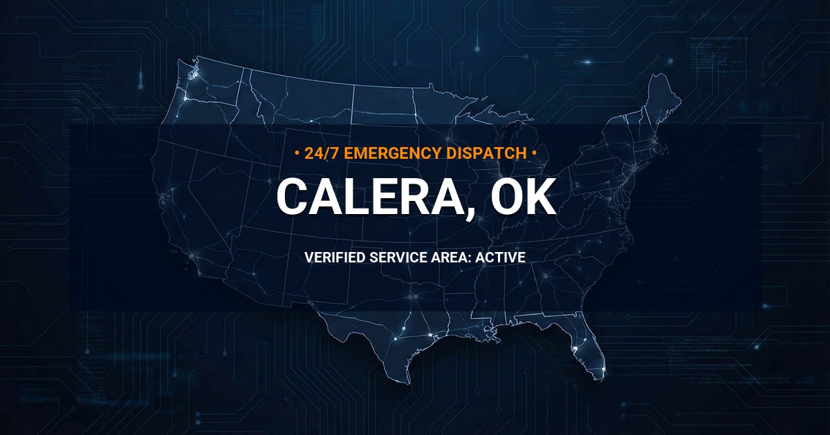 Emergency Plumbing Dispatch Map for Plumbing Services: Calera, OK