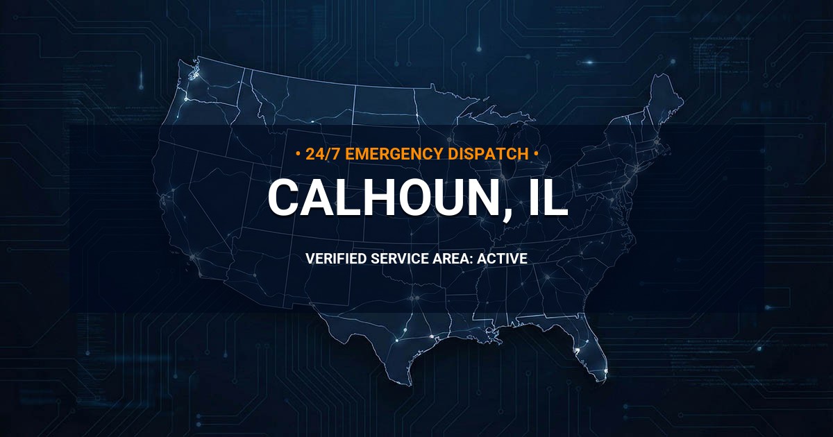 Emergency Plumbing Dispatch Map for Plumbing Services: Calhoun, IL