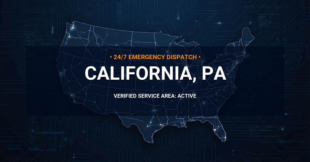 Emergency Plumbing Dispatch Map for Plumbing Services: California, PA