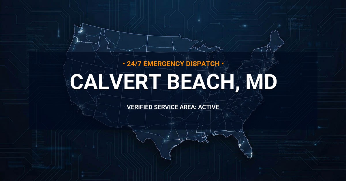 Emergency Plumbing Dispatch Map for Plumbing Services: Calvert Beach, MD