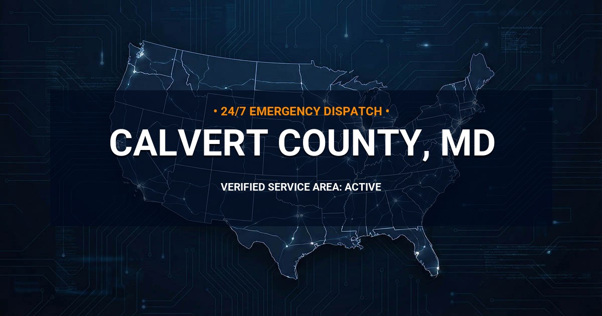 Emergency Plumbing Dispatch Map for Calvert County Plumbing Logistics