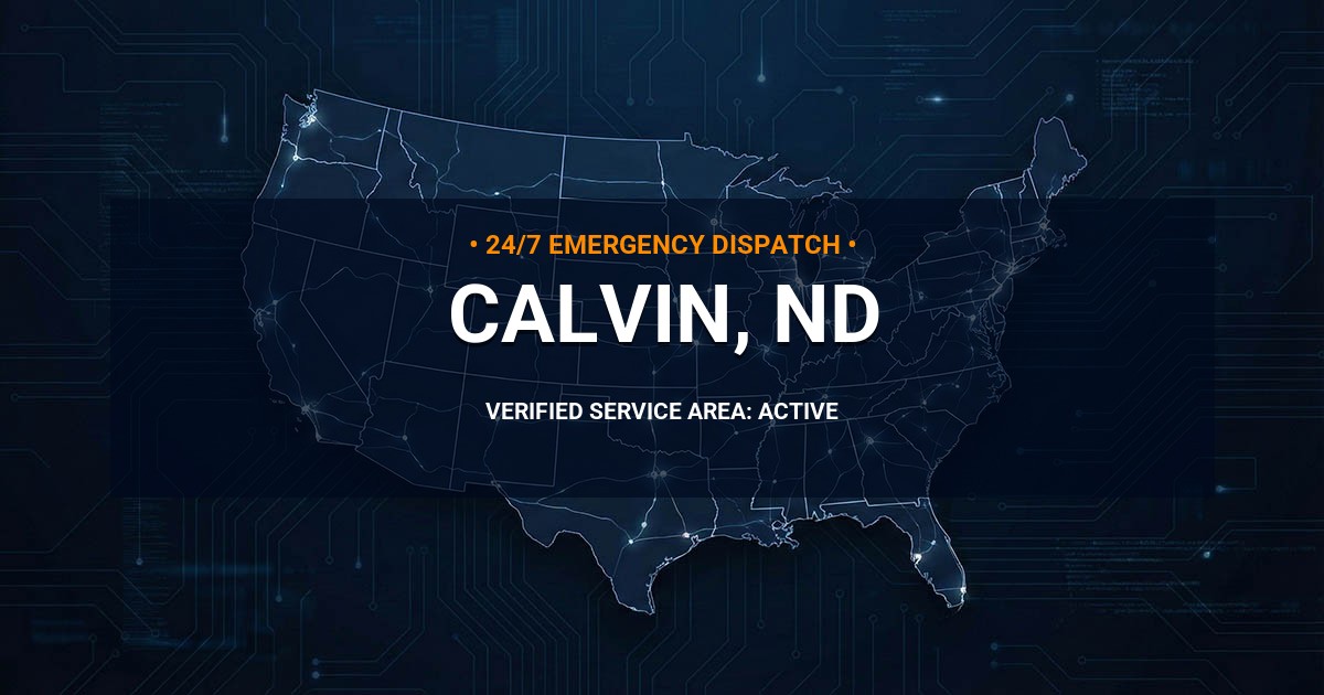 Emergency Plumbing Dispatch Map for Plumbing Services: Calvin, ND