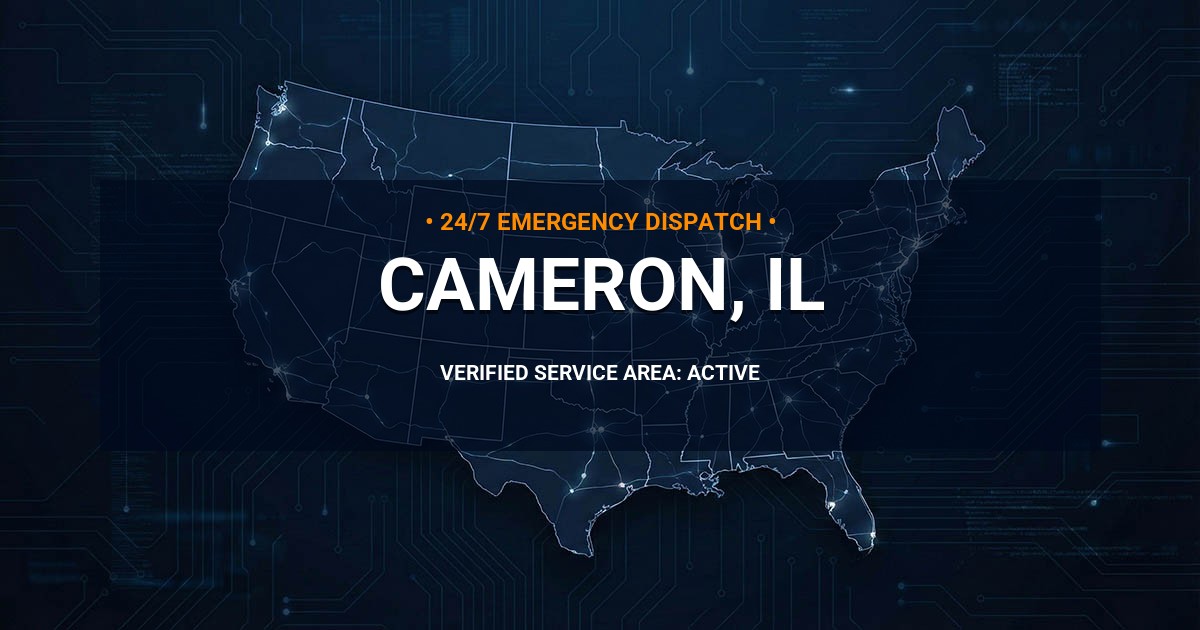 Emergency Plumbing Dispatch Map for Plumbing Services: Cameron, IL