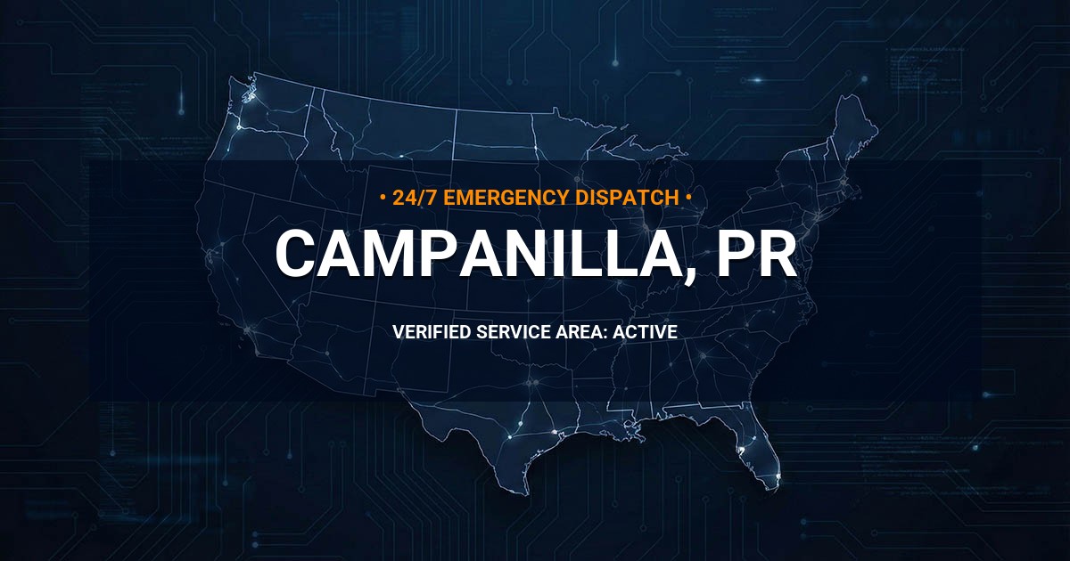 Emergency Plumbing Dispatch Map for Plumbing Services: Campanilla, PR