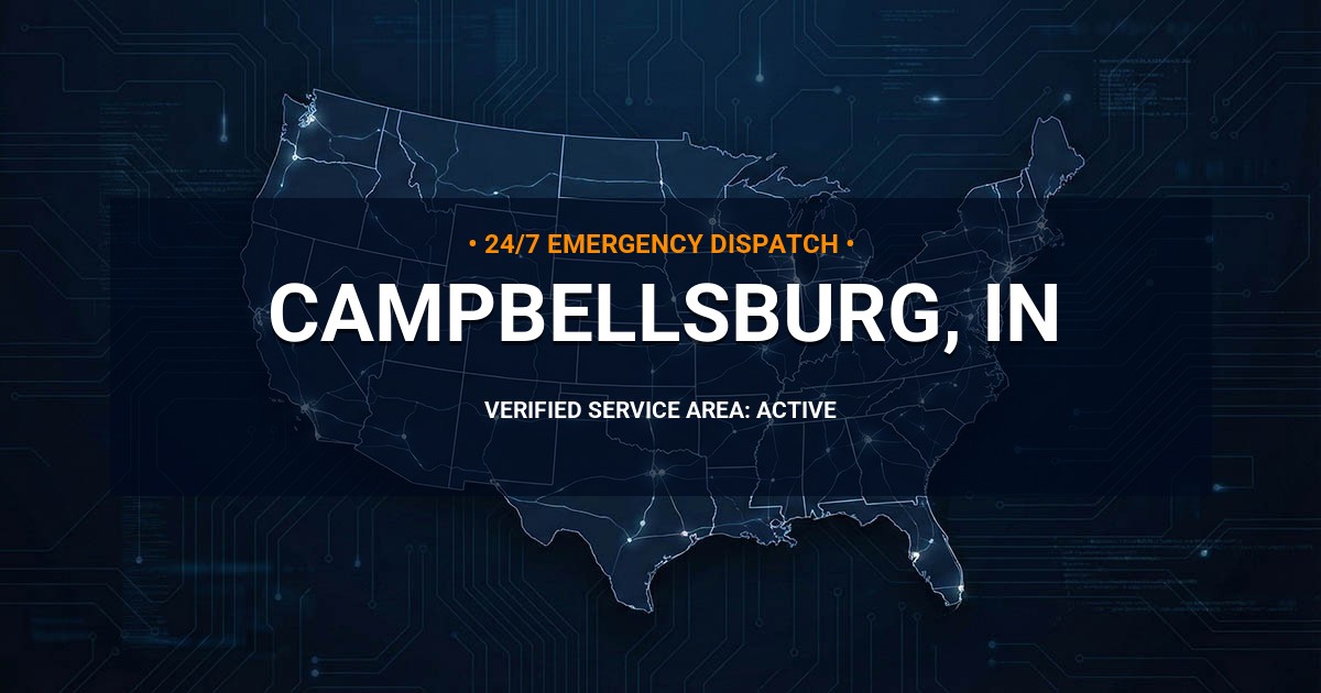 Emergency Plumbing Dispatch Map for Plumbing Services: Campbellsburg, IN