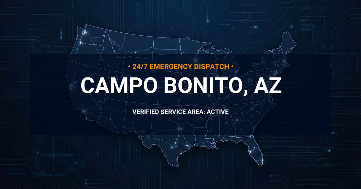 Emergency Plumbing Dispatch Map for Plumbing Services: Campo Bonito, AZ