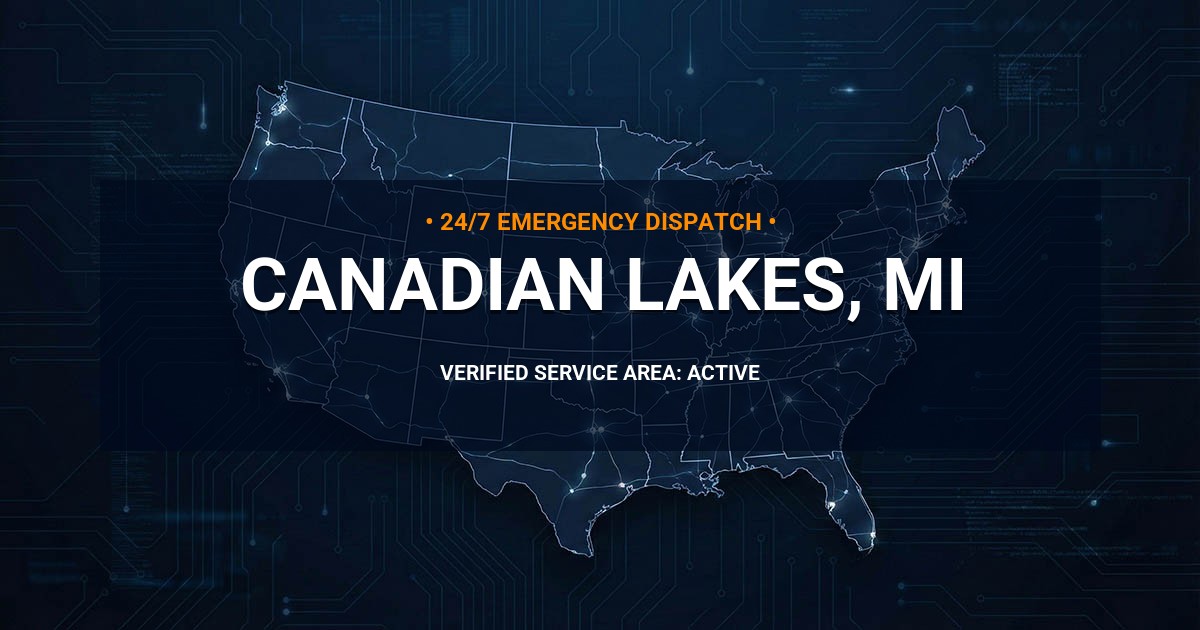 Emergency Plumbing Dispatch Map for Plumbing Services: Canadian Lakes, MI