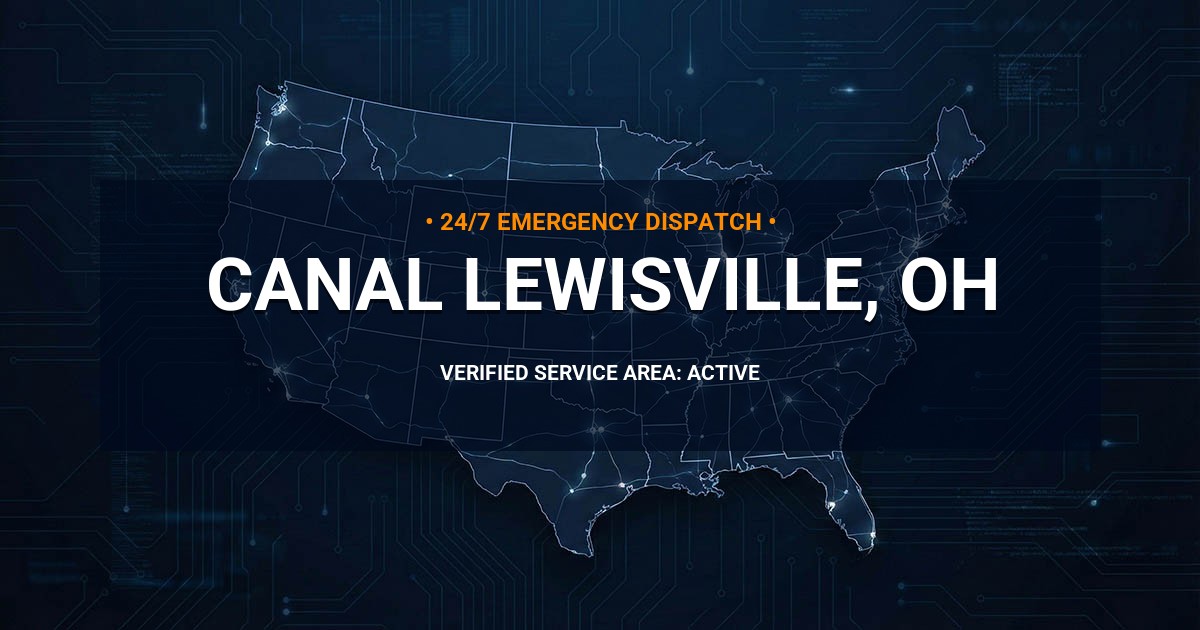 Emergency Plumbing Dispatch Map for Plumbing Services: Canal Lewisville, OH