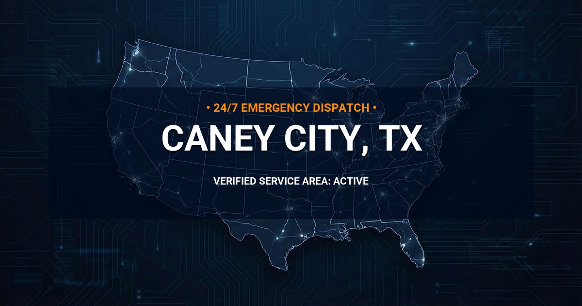 Emergency Plumbing Dispatch Map for Plumbing Services: Caney City, TX