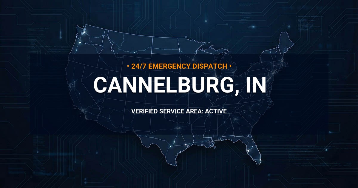 Emergency Plumbing Dispatch Map for Plumbing Services: Cannelburg, IN