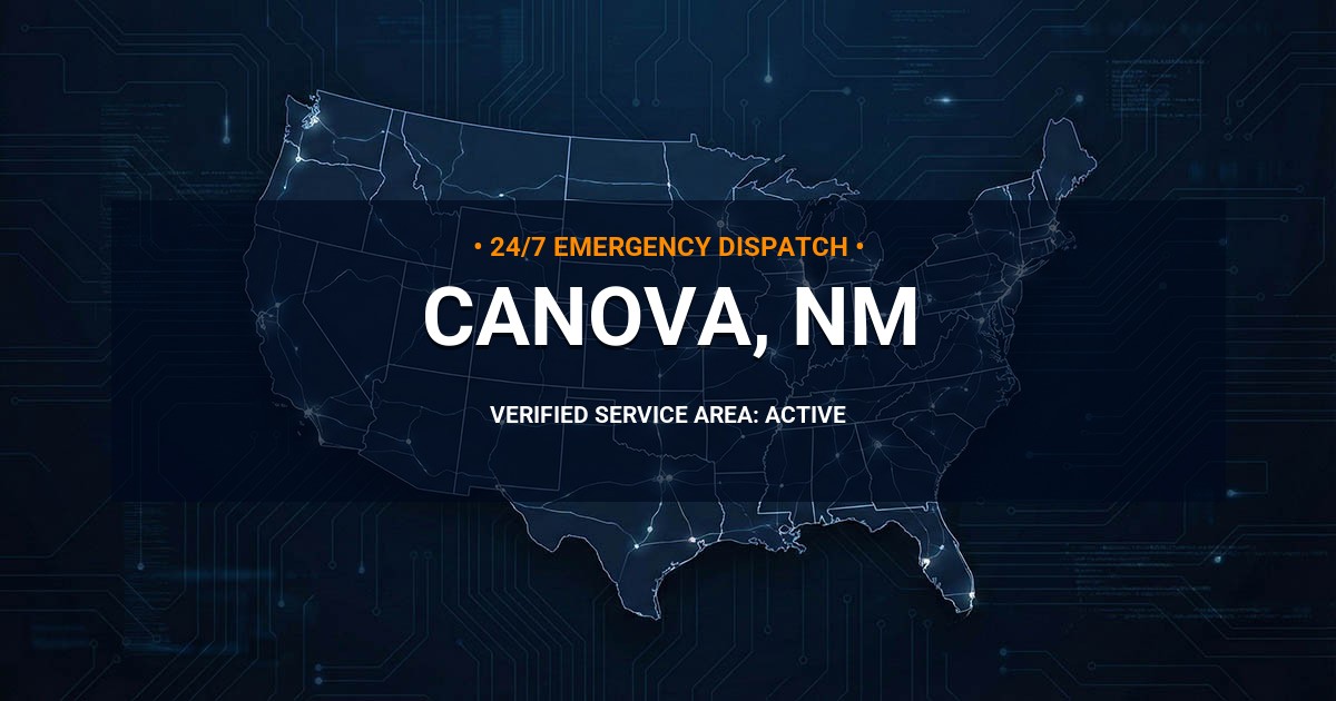 Emergency Plumbing Dispatch Map for Plumbing Services: Canova, NM