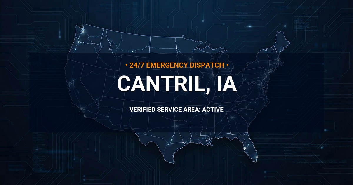 Emergency Plumbing Dispatch Map for Plumbing Services: Cantril, IA