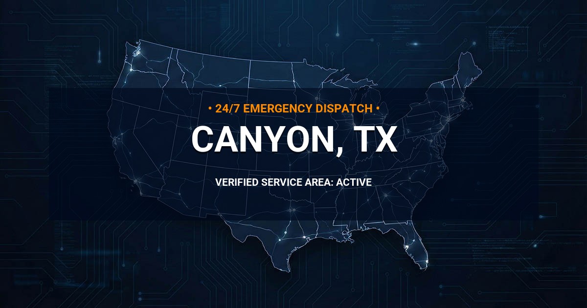 Emergency Plumbing Dispatch Map for Plumbing Services: Canyon, TX