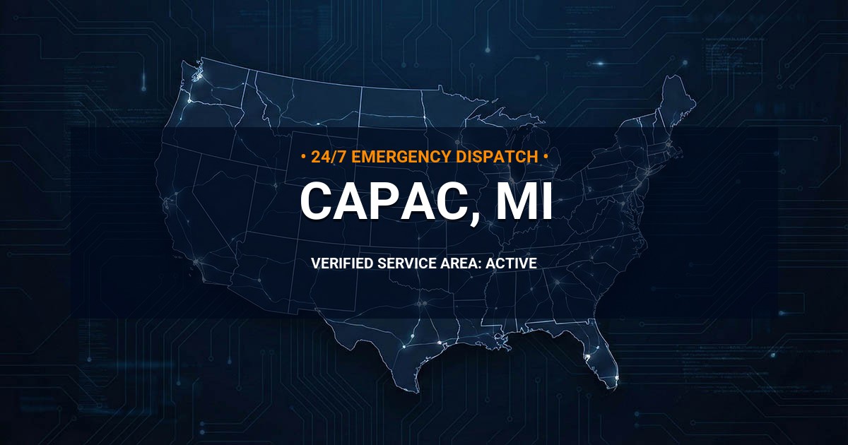 Emergency Plumbing Dispatch Map for Plumbing Services: Capac, MI