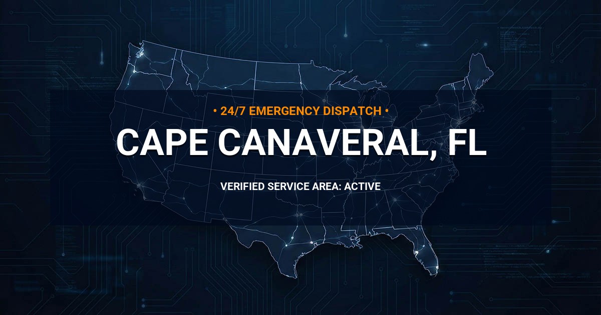Emergency Plumbing Dispatch Map for Plumbing Services: Cape Canaveral, FL