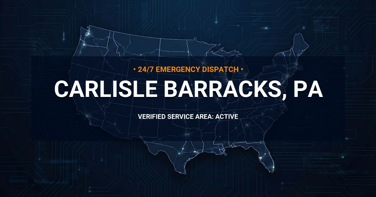 Emergency Plumbing Dispatch Map for Plumbing Services: Carlisle Barracks, PA